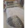 ETE HOMETEX TEK KİŞİLİK LÜX WELSOFT YORGAN SETİ LEOPAR BEJ 155X215CM 8696474231961